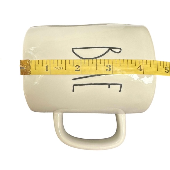 Rae Dunn BAE Mug Coffee Tea White Black Large Long Letters NWT 2018 OG Dimples - Picture 10 of 12